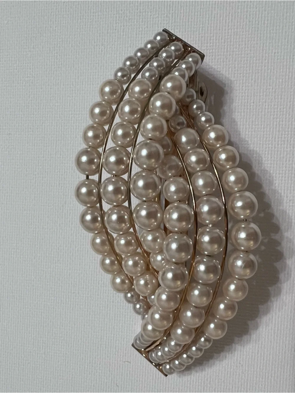 Classic Vintage Pearl Wave Wedding Day Hair Clip - Ivory Faux Pearl Accent